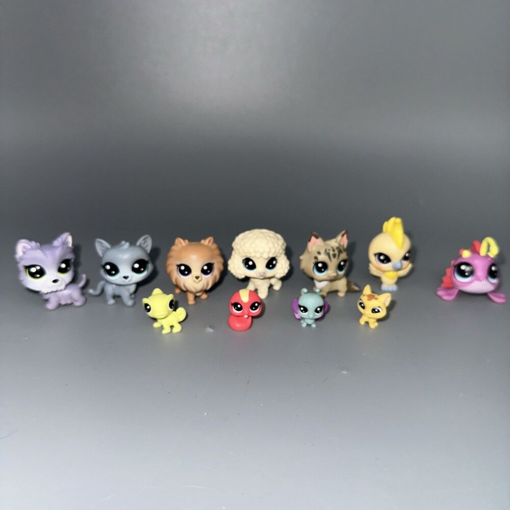 Littlest Pet Shop LPS Mini Smalls Lot Cats Dogs Birds Angler Fish (11 Pcs)